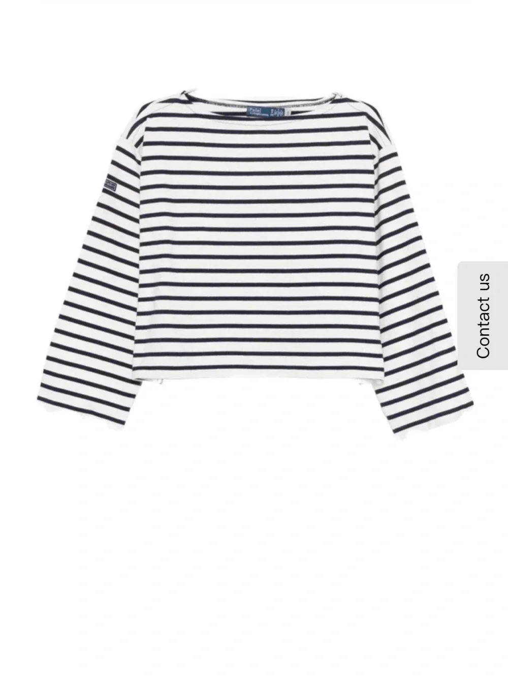 Ralph Lauren NWOT Striped Long-Sleeve Boatneck Top - White & Navy